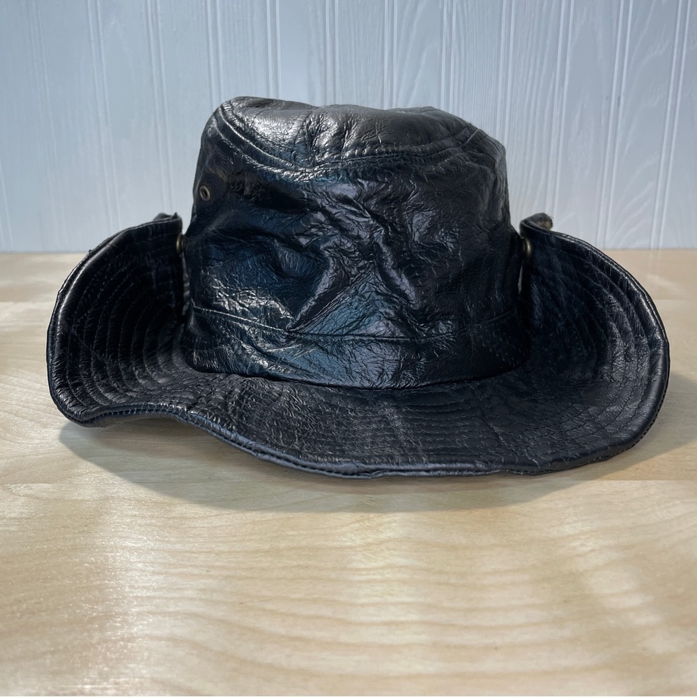Genuine Leather Patchwork Soft Aussie Style Hat -… - image 7